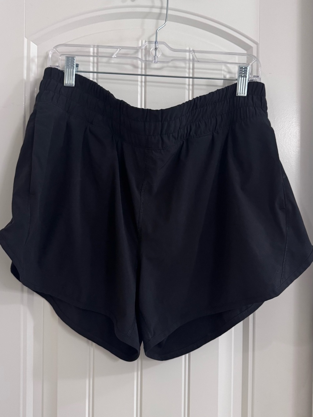 Women's Black Athletic Shorts with Elastic Waistband